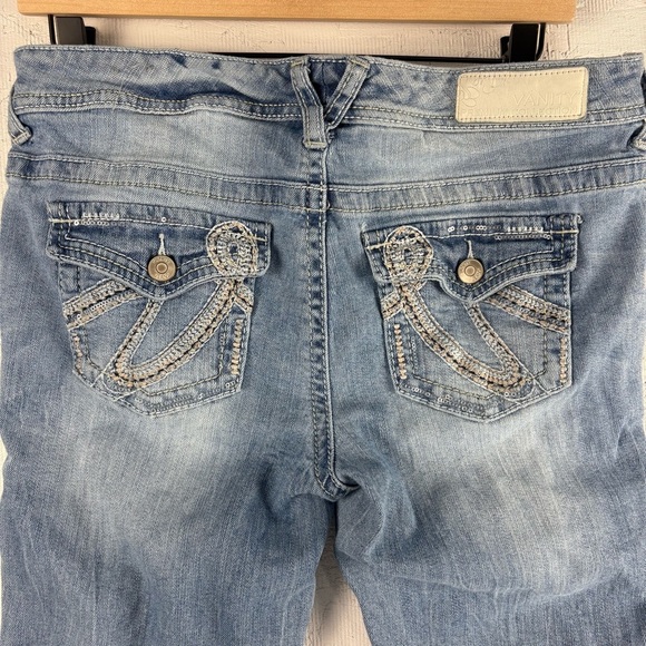 Vanity Y2K Low Rise Blue Distressed Jeans Fancy Pockets Premium Collection 29 - Picture 4 of 13
